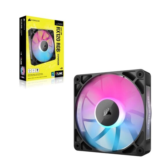 Corsair iCUE LINK RX120 RGB Computergehäuse Ventilator 12 cm Schwarz 1 Stück(e), 2 image