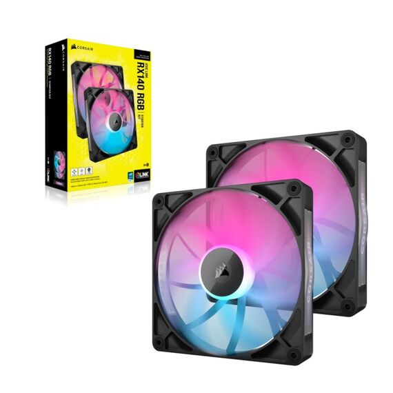 Corsair iCUE LINK RX140 RGB Computergehäuse Ventilator 14 cm Schwarz 2 Stück(e), 2 image