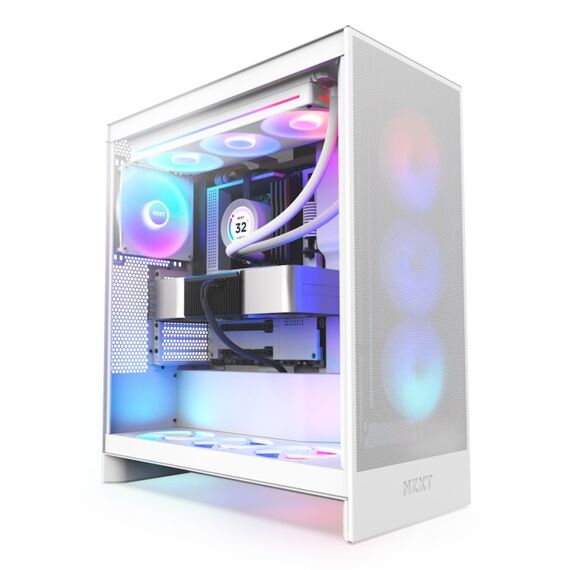 NZXT H7 Flow RGB Midi Tower Weiß, Farbe: Weiß