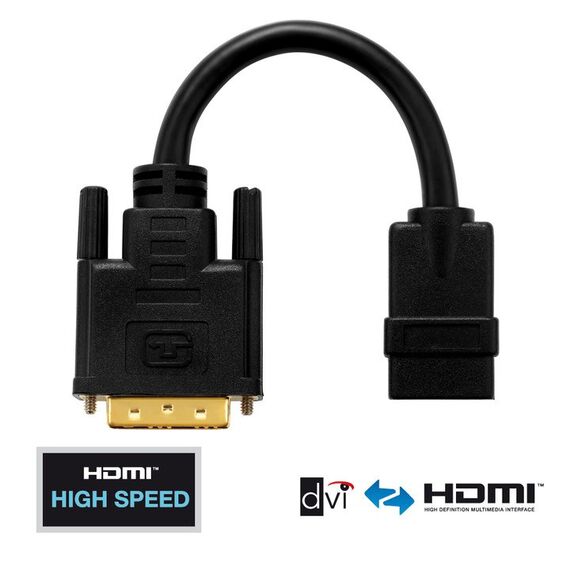 PureLink PureInstall PI065 0,1 m DVI-D HDMI Schwarz