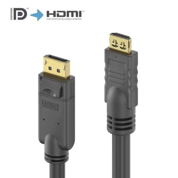 PureLink PI5110-125 Videokabel-Adapter 12,5 m DisplayPort HDMI Schwarz, Farbe: Schwarz, Länge: 12,5 m
