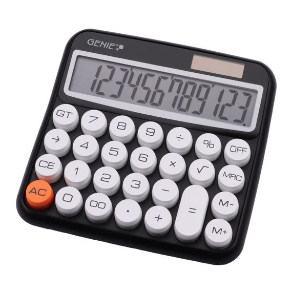 Genie 612 BK Taschenrechner Desktop Einfacher Taschenrechner Schwarz, Farbe: Schwarz
