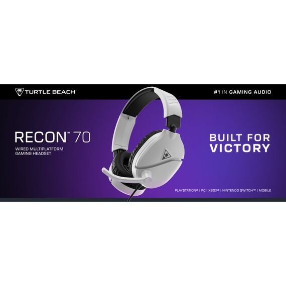 Turtle Beach Recon 70 Konsole Weiß Playstation Universell Einsetzbares Gaming-Headset for PS5, PS4, Xbox Series X|S, Xbox One, PC and Mobile, 8 image