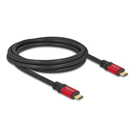 DeLOCK USB 5 Gbps Kabel USB Type-C Stecker zu Stecker PD 3.0 100 W E-Marker 2 m rot Metall