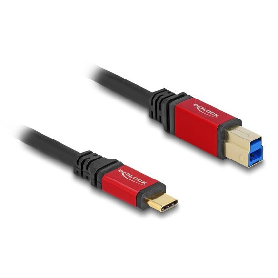 DeLOCK USB 5 Gbps Kabel USB Type-C Stecker zu USB Typ-B Stecker 2 m rot Metall, Länge: 2 m