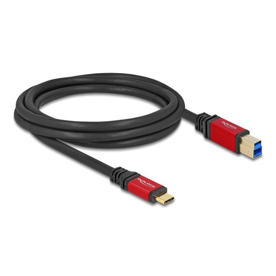 DeLOCK USB 5 Gbps Kabel USB Type-C Stecker zu USB Typ-B Stecker 2 m rot Metall, Länge: 2 m, 2 image
