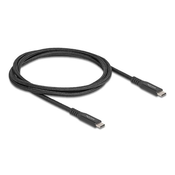 DeLOCK USB 20 Gbps Kabel USB Type-C Stecker zu Stecker PD 3.0 100 W E-Marker 1 m schwarz Metall
