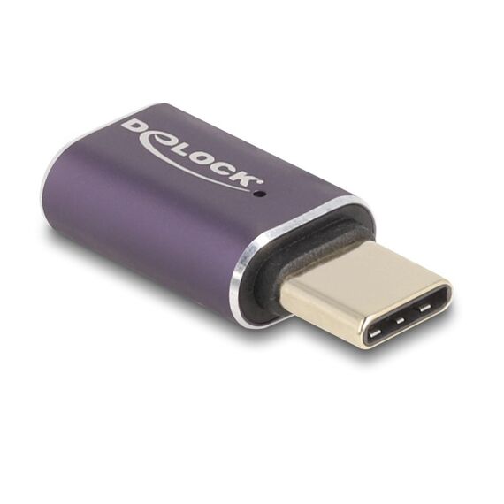 DeLOCK USB Adapter 40 Gbps USB Type-C PD 3.1 240 W Stecker zu Buchse Portschoner 8K 60 Hz Metall