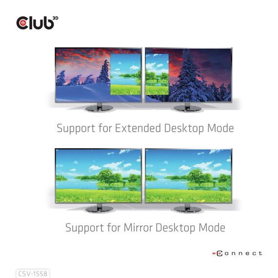 CLUB3D USB-C® Hub to Dual HDMI™ 4K60Hz M/F+PD3.0 100 Watt, 4 image