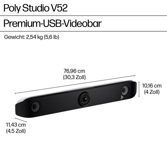 HP Poly Studio V52 USB-Videobar, 3 image