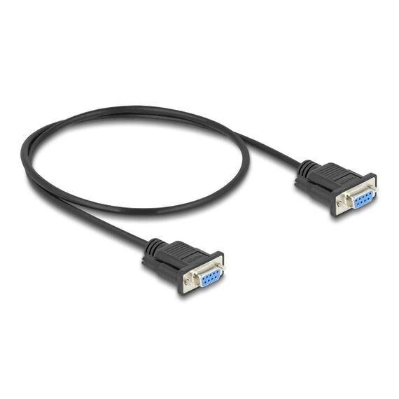 DeLOCK Seriell Kabel RS-232 D-Sub9 Buchse zu Buchse mit schmalem Steckergehäuse 0,5 m, Länge: 0,5 m