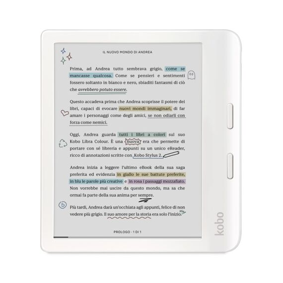 Rakuten Kobo Libra Colour eBook-Reader Touchscreen 32 GB WLAN Weiß, Farbe: Weiß