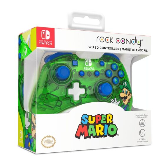PDP Rock Candy: Luigi Lime Blau, Grün, Durchscheinend USB Gamepad Analog / Digital Nintendo Switch, Nintendo Switch Lite, Nintendo Switch OLED, 3 image
