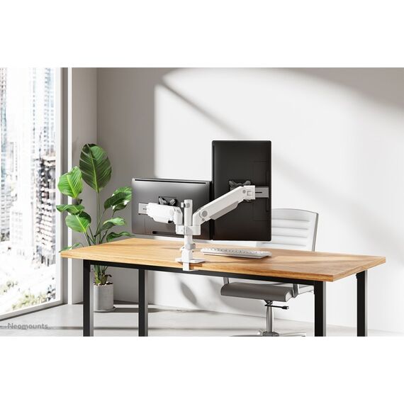 Neomounts DS65S-950WH2 Monitorarm 24-34" - Gasfeder - Topfix - mehrfach verstellbar - 180°-Stopp, Farbe: Weiß, 17 image