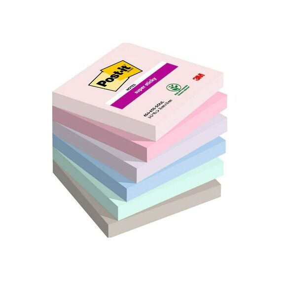 Post-It 7100259204 Klebezettel Quadratisch Blau, Grün, Grau, Pink, Violett 90 Blätter Selbstklebend