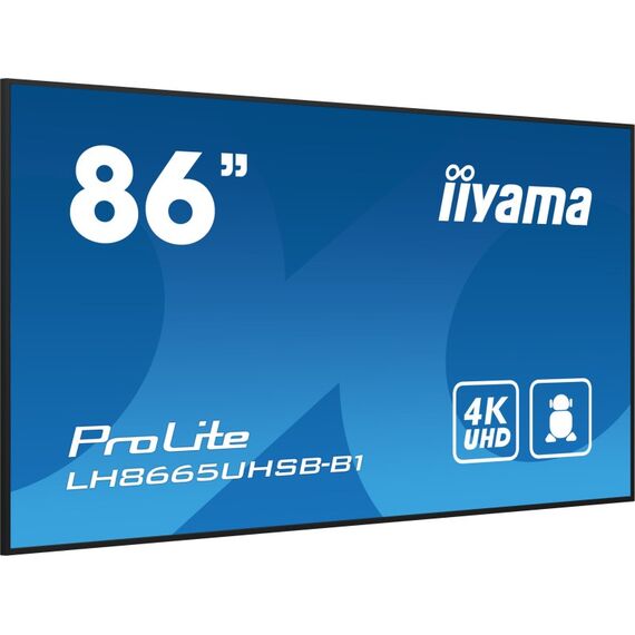 iiyama LH8665UHSB-B1 Signage-Display Kiosk-Design 2,18 m (86") LED WLAN 800 cd/m² 4K Ultra HD Schwarz Eingebauter Prozessor Android 11 24/7, 4 image