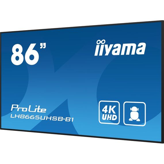 iiyama LH8665UHSB-B1 Signage-Display Kiosk-Design 2,18 m (86") LED WLAN 800 cd/m² 4K Ultra HD Schwarz Eingebauter Prozessor Android 11 24/7, 5 image