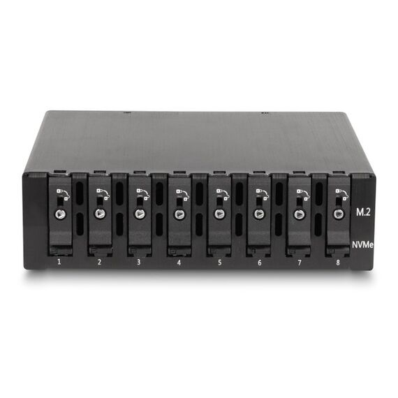 DeLOCK 5.25″ Wechselrahmen für 8 x M.2 NVMe SSD mit Slim SAS SFF-8654 Anschluss, 2 image