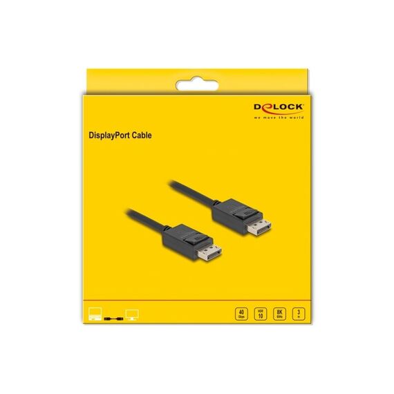 DeLOCK DisplayPort Kabel 16K 30 Hz / 8K 60 Hz 40 Gbps 3 m, 2 image
