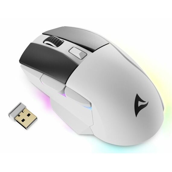 Sharkoon SGM50W Maus Gaming Rechts RF Wireless + USB Type-A Optisch 6400 DPI, Farbe: Schwarz, Weiß, 2 image