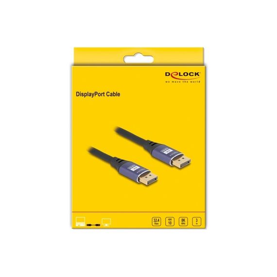 DeLOCK DisplayPort Kabel 8K 60 Hz 3 m flieder Metall, Farbe: Schwarz, Lila, Länge: 3 m, 3 image