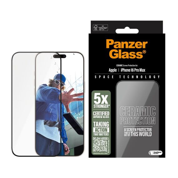 PanzerGlass ® Ceramic Displayschutz iPhone 16 Pro Max | Ultra-Wide Fit m. EasyAligner, 2 image
