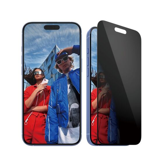 PanzerGlass ® 2-Way Privacy Displayschutz iPhone 16 Plus | 15 Plus | Ultra-Wide Fit m. EasyAligner