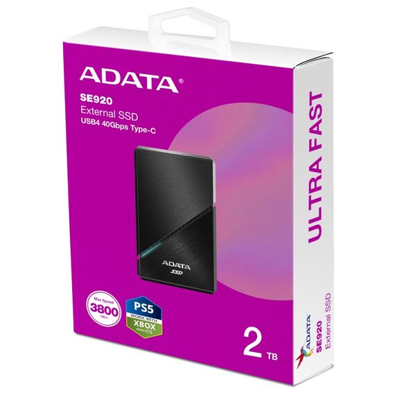 ADATA SE920 Thunderbolt-Technologie 2 TB USB Typ-C 3.2 Gen 2 (3.1 Gen 2) Schwarz, 4 image