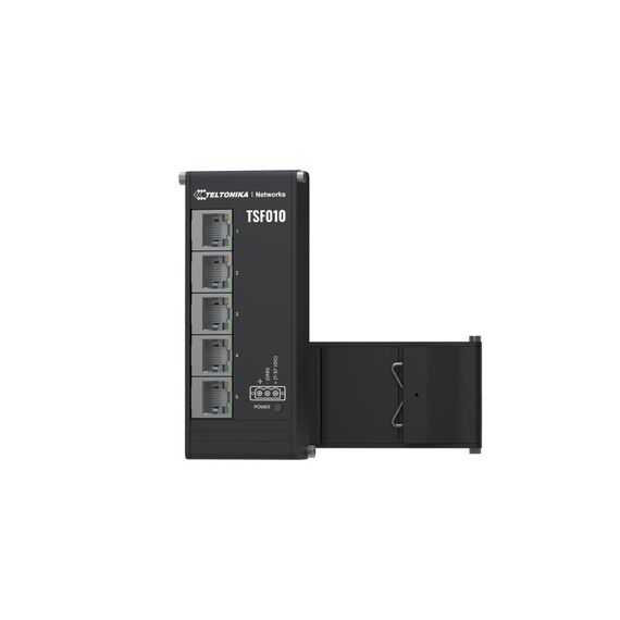 Teltonika NETWORKS TSF010 Flat Ethernet Switch Unmanaged Fast Ethernet (10/100) DIN-Schiene Schwarz
