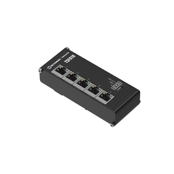 Teltonika NETWORKS TSF010 Flat Ethernet Switch Unmanaged Fast Ethernet (10/100) DIN-Schiene Schwarz, 3 image
