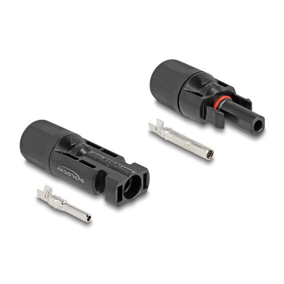DeLOCK DL4 Solar Steckverbinder für Kabel zum Crimpen, Stecker und Buchse, schwarz 2 Stück