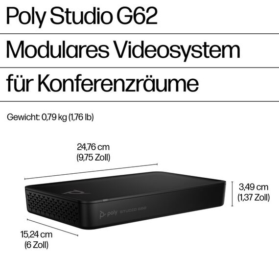 HP Poly Studio G62 Videokonferenzsystem mit Halterungsplatten-Kit, 3 image