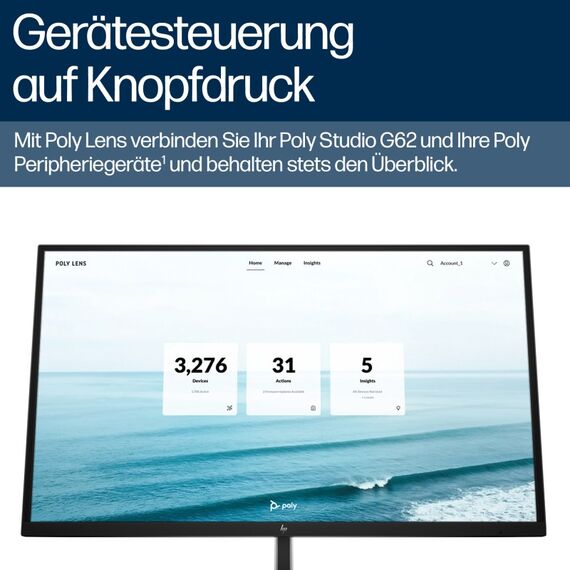 HP Poly Studio G62 Videokonferenzsystem mit Halterungsplatten-Kit, 7 image