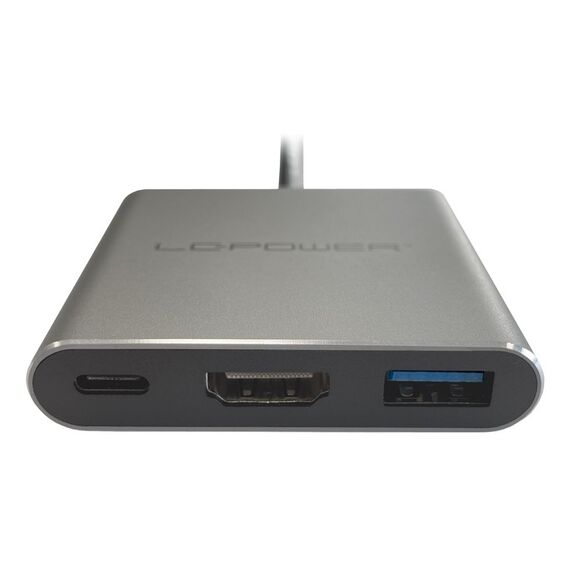LC-Power LC-HUB-C-MULTI-4-V2 Schnittstellen-Hub USB Typ-C 5000 Mbit/s Silber, Schwarz, 3 image
