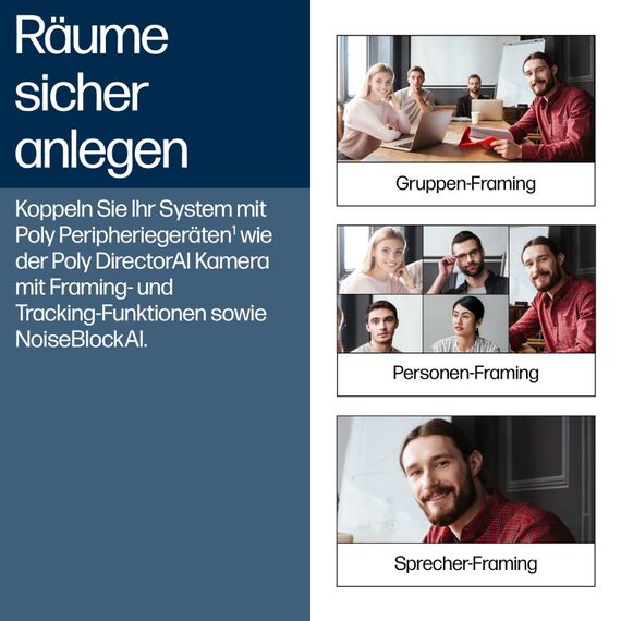 HP Poly Studio G62 Videokonferenzsystem mit Halterungsplatten-Kit Kein Netzkabel TAA, 8 image