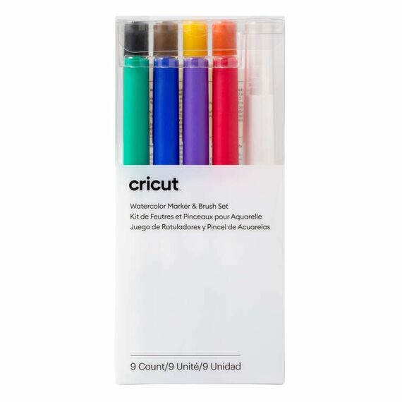 Cricut Watercolor Marker 8 Stück(e) Schwarz, Blau, Grün, Orange, Violett, Rot, Gelb