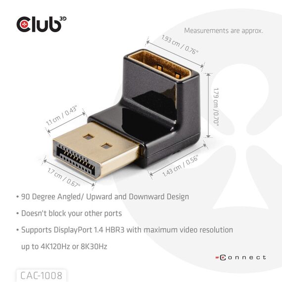CLUB3D CAC-1008 Kabeladapter DisplayPort Schwarz, 3 image