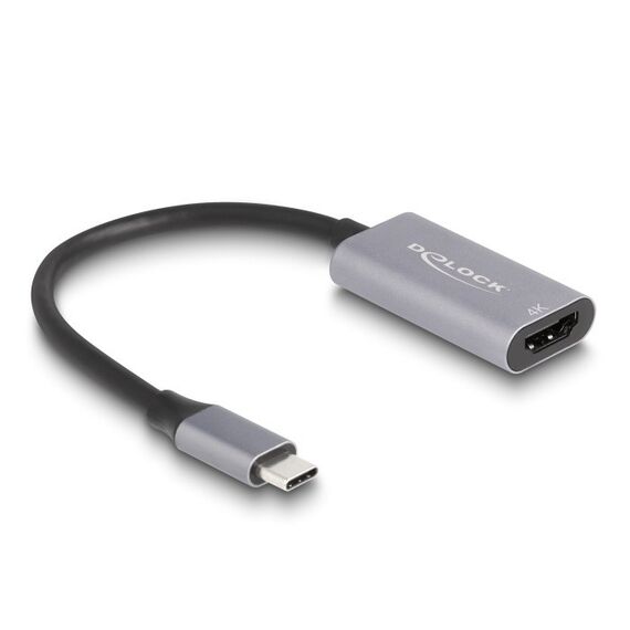 DeLOCK 60020 HDMI-Kabel 0,15 m HDMI Typ A (Standard) USB Typ-C Schwarz, Grau