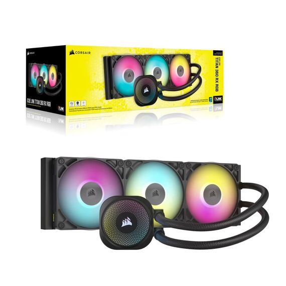 Corsair iCUE LINK TITAN RX RGB Prozessor All-in-One-Flüssigkeitskühler 12 cm Schwarz 1 Stück(e), Farbe: Schwarz, 5 image