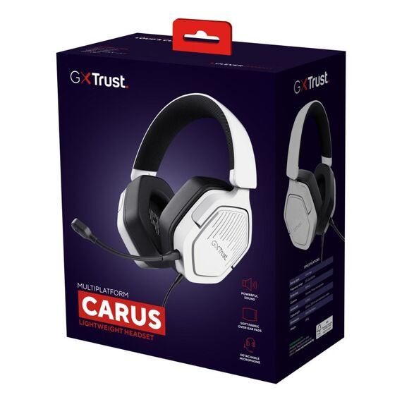 Trust GXT492W Carus Kopfhörer Kabelgebunden Kopfband Gaming Weiß, 7 image