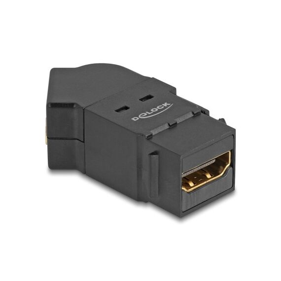 DeLOCK HDMI Einbaubuchse zu HDMI Buchse 45° gewinkelt 8K 60 Hz schwarz, 2 image