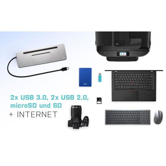 i-tec Metal SB-C Ergonomic 4K 3x Display Docking Station with Power Delivery 85 W + Universal Charger 100 W, 11 image