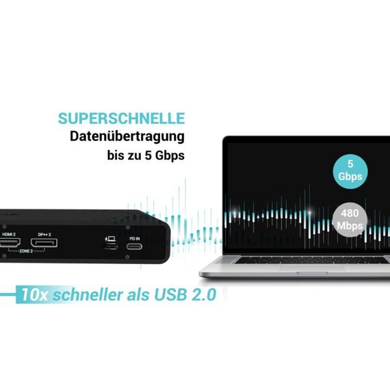 i-tec Universal Dual 4K Display Docking Station + Power Delivery 85W, 8 image