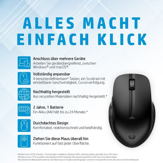 HP 435 Wireless-Maus für mehrere Geräte, 6 image