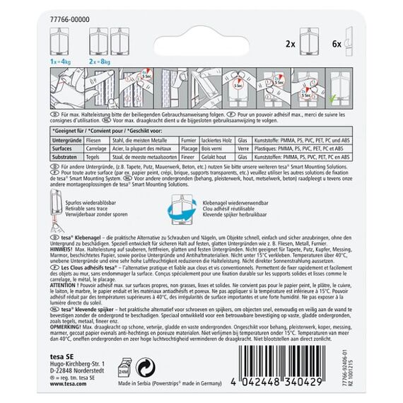 TESA 77766-00000-01 Wandhalterung Drinnen Universalhaken Weiß 2 Stück(e), 3 image