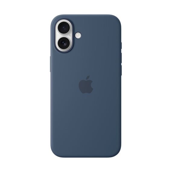 Apple iPhone 16 Plus Silikon Case mit MagSafe – Denim, Farbe: Dunkelblau