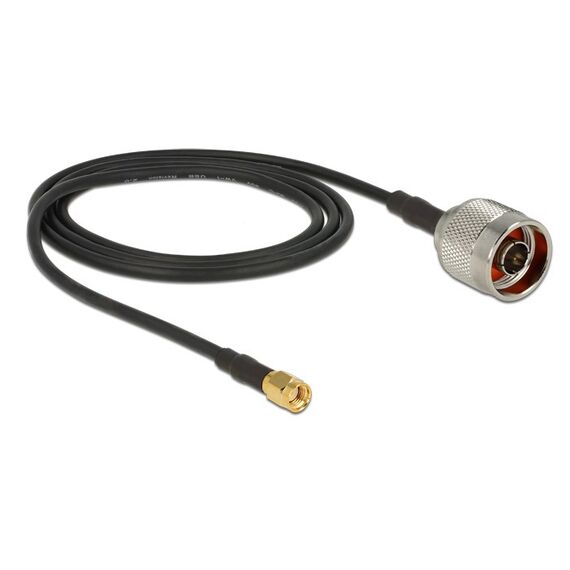 DeLOCK 88940 Koaxialkabel CFD200 2 m RP-SMA Schwarz