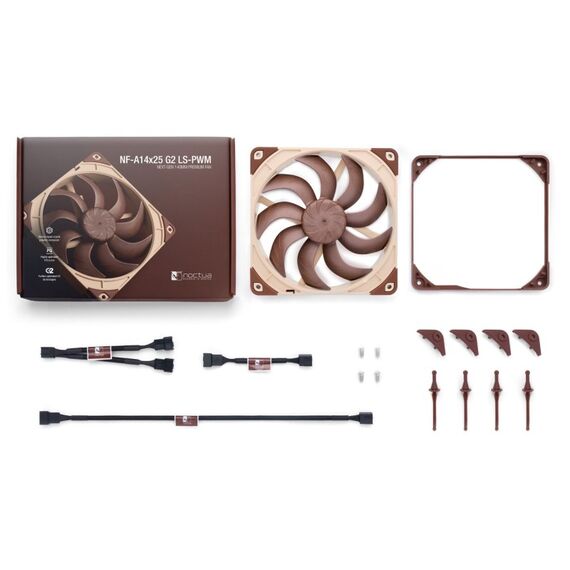 Noctua NF-A14X25 G2 LS-PWM Computerkühlsystem Computergehäuse Luftkühlung 14 cm Beige, Braun 1 Stück(e), 5 image