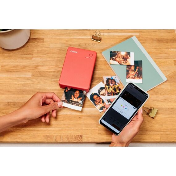 Canon SELPHY QX20 RD Fotodrucker Farbstoffsublimation 287 x 287 DPI 2.8" x 3.3" (7.2x8.5cm) WLAN, Farbe: Rot, Terrakotta, 20 image