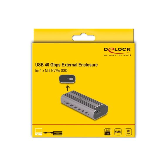 DeLOCK USB Type-C 40 Gbps Gehäuse für 1 x M.2 NVMe PCIe SSD, 4 image